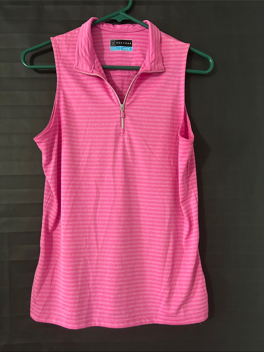 Pebble Beach Sleeveless Quarter-Zip Tank - Vibrant Pink